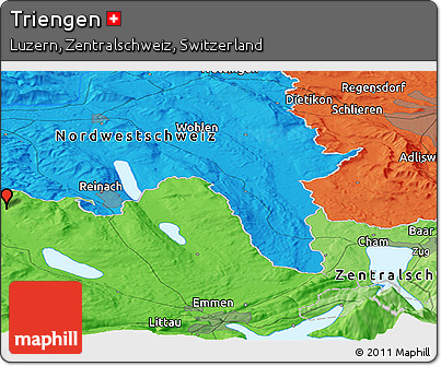 Political Panoramic Map of Triengen