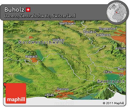 Satellite Panoramic Map of Buholz