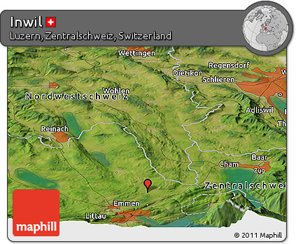 Satellite Panoramic Map of Inwil