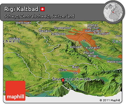 Satellite Panoramic Map of Rigi Kaltbad
