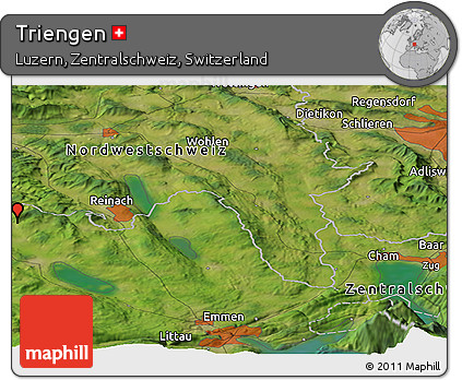 Satellite Panoramic Map of Triengen