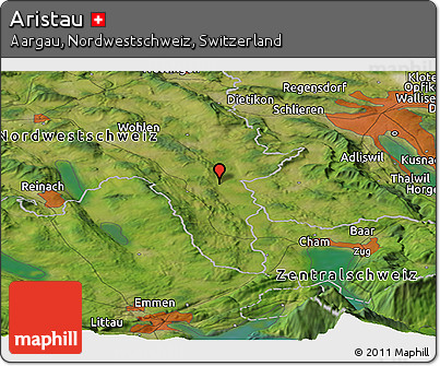 Satellite Panoramic Map of Aristau
