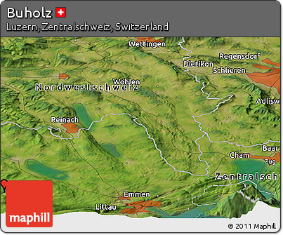 Satellite Panoramic Map of Buholz