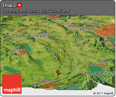 Satellite Panoramic Map of Inwil