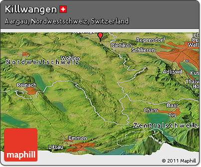 Satellite Panoramic Map of Killwangen