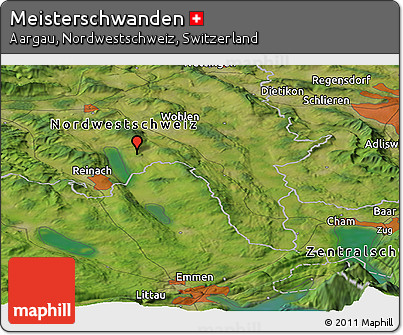 Satellite Panoramic Map of Meisterschwanden