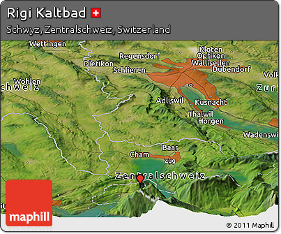 Satellite Panoramic Map of Rigi Kaltbad