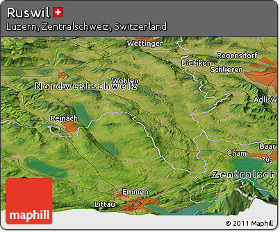 Satellite Panoramic Map of Ruswil