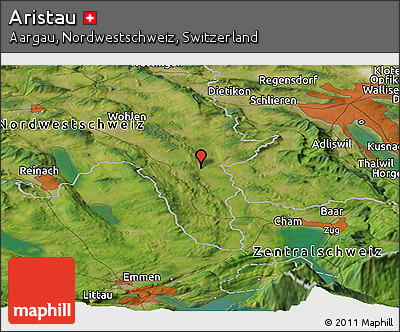 Satellite Panoramic Map of Aristau