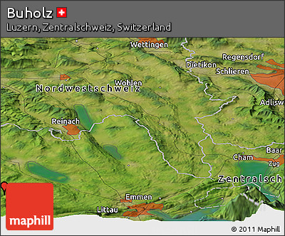 Satellite Panoramic Map of Buholz