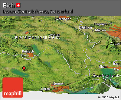 Satellite Panoramic Map of Eich