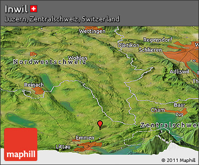 Satellite Panoramic Map of Inwil