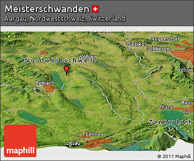 Satellite Panoramic Map of Meisterschwanden