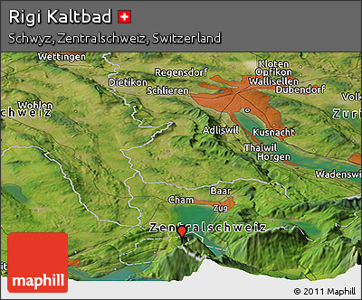 Satellite Panoramic Map of Rigi Kaltbad