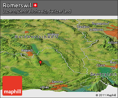 Satellite Panoramic Map of Römerswil