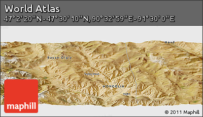 Satellite Panoramic Map of the Area around 47° 16' 15" N, 91° 1' 30" E