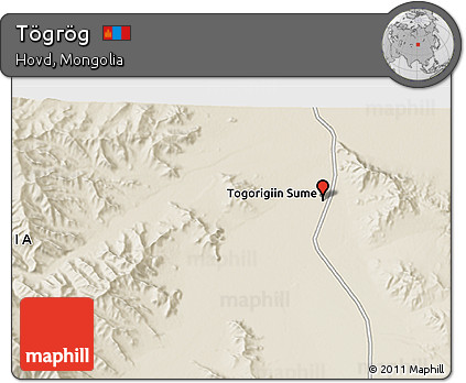 Shaded Relief 3D Map of Tögrög