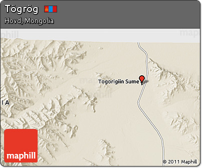 Shaded Relief 3D Map of Tögrög