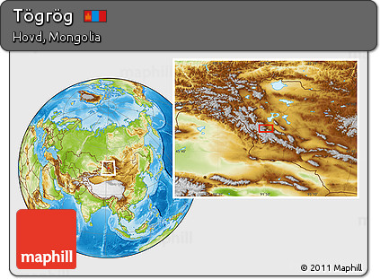 Physical Location Map of Tögrög