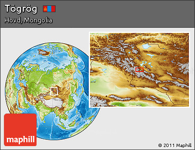 Physical Location Map of Tögrög