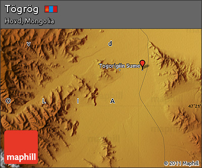 Physical Map of Tögrög