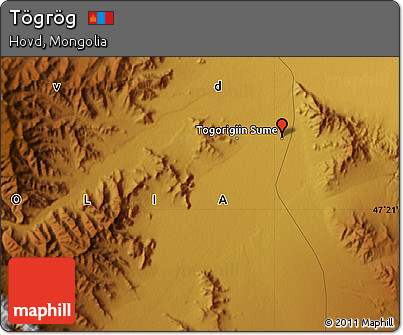 Physical Map of Tögrög