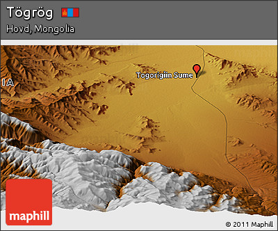 Physical Panoramic Map of Tögrög