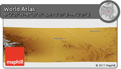 Physical Panoramic Map of the Area around 47° 16' 15" N, 93° 34' 29" E