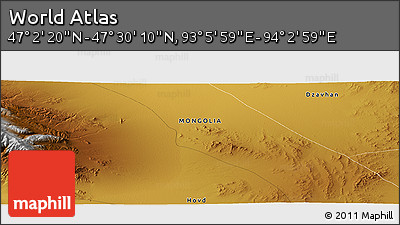 Physical Panoramic Map of the Area around 47° 16' 15" N, 93° 34' 29" E