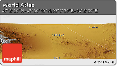 Physical Panoramic Map of the Area around 47° 16' 15" N, 93° 34' 29" E