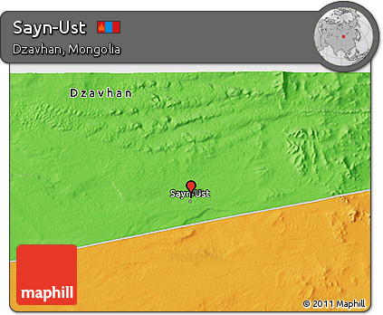 Political 3D Map of Sayn-Ust