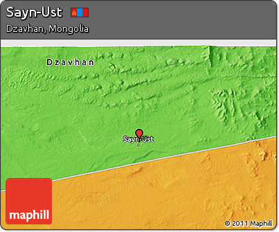 Political 3D Map of Sayn-Ust