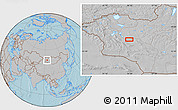 Gray Location Map of the area around 47° 16' 15" N, 94° 25' 30" E, hill shading