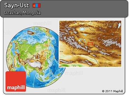 Physical Location Map of Sayn-Ust