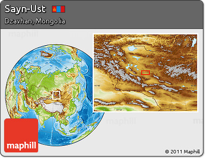 Physical Location Map of Sayn-Ust