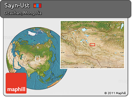 Satellite Location Map of Sayn-Ust