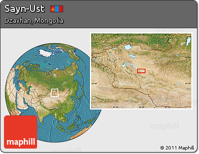 Satellite Location Map of Sayn-Ust