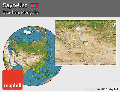 Satellite Location Map of Sayn-Ust