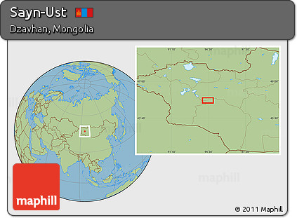 Savanna Style Location Map of Sayn-Ust