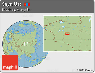 Savanna Style Location Map of Sayn-Ust