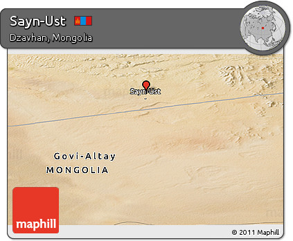 Satellite Panoramic Map of Sayn-Ust