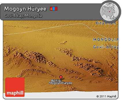 Physical Panoramic Map of Mogoyn Hüryee