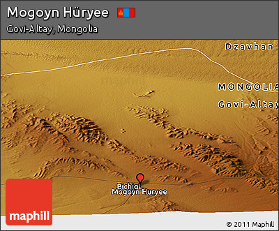 Physical Panoramic Map of Mogoyn Hüryee