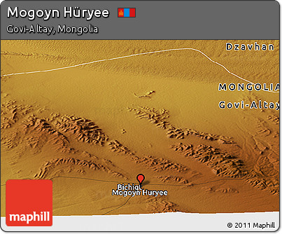 Physical Panoramic Map of Mogoyn Hüryee