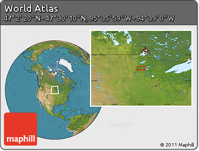 Satellite Location Map of the Area around 47° 16' 15" N, 95° 7' 30" W