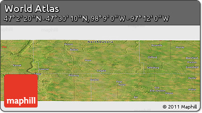Satellite Panoramic Map of the Area around 47° 16' 15" N, 97° 40' 30" W