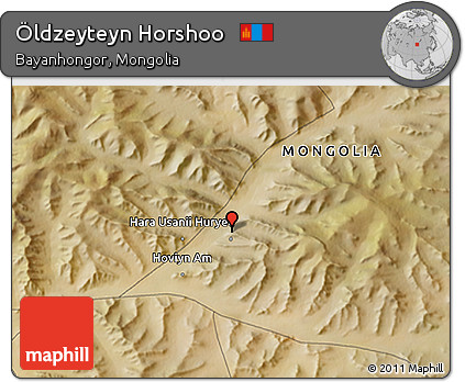 Satellite 3D Map of Öldzeyteyn Horshoo