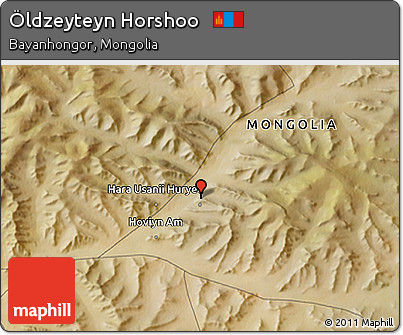 Satellite 3D Map of Öldzeyteyn Horshoo