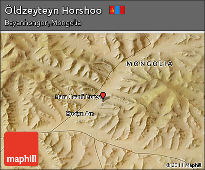 Satellite 3D Map of Öldzeyteyn Horshoo