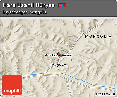 Shaded Relief 3D Map of Hara Usanii Hüryee